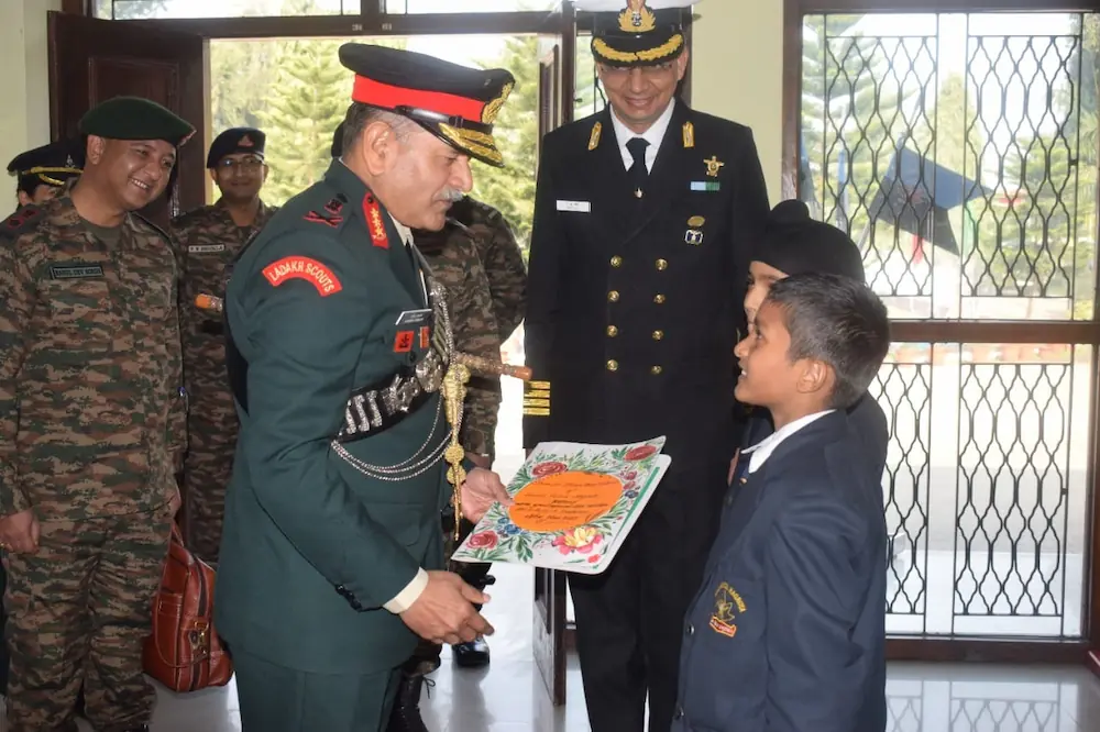 Sainik School Cadet Saluting General